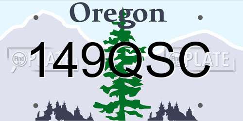 149QSC Oregon License Plate