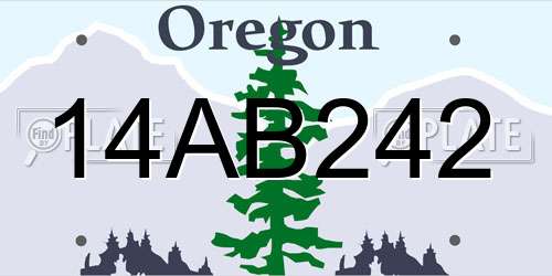 14AB242 Oregon License Plate