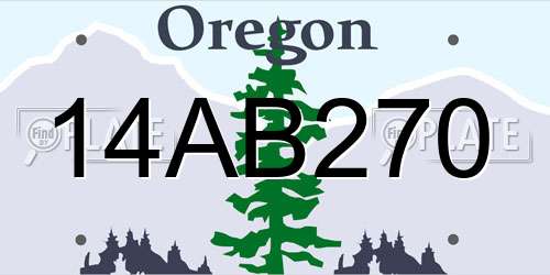 14AB270 Oregon License Plate
