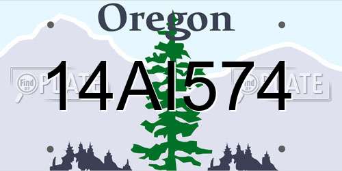 14AI574 Oregon License Plate