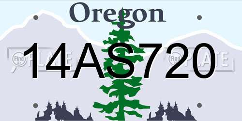 14AS720 Oregon License Plate