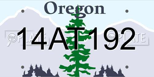 14AT192 Oregon License Plate