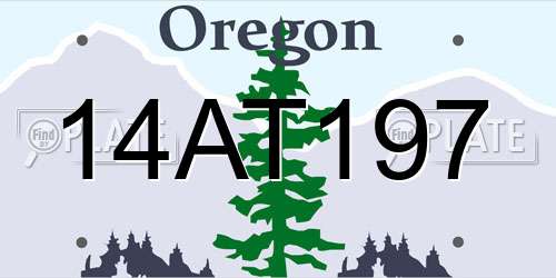 14AT197 Oregon License Plate