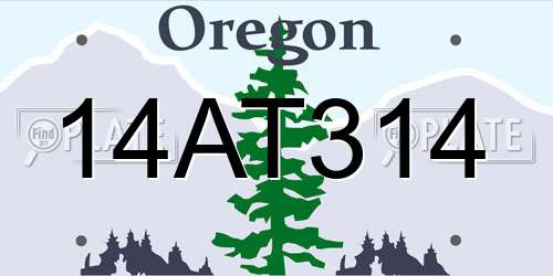 14AT314 Oregon License Plate