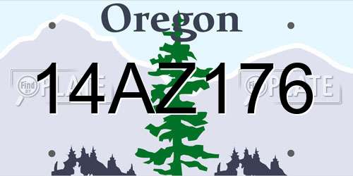 14AZ176 Oregon License Plate