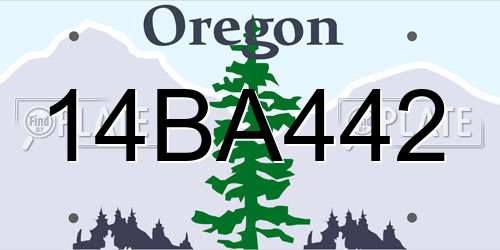 14BA442 Oregon License Plate