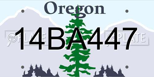 14BA447 Oregon License Plate