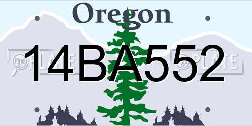 14BA552 Oregon License Plate