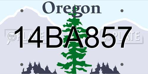 14BA857 Oregon License Plate