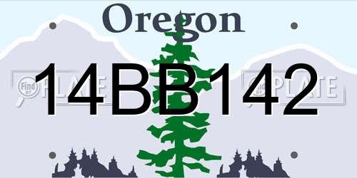 14BB142 Oregon License Plate