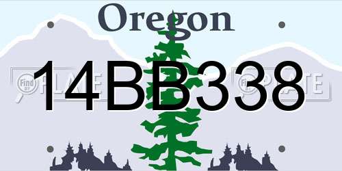 14BB338 Oregon License Plate