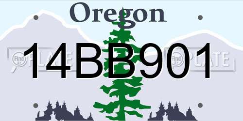 14BB901 Oregon License Plate