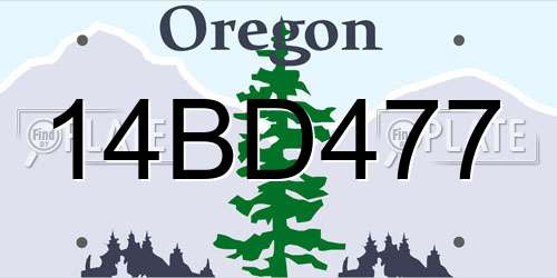 14BD477 Oregon License Plate