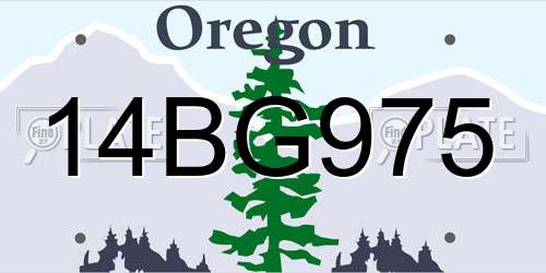 14BG975 Oregon License Plate