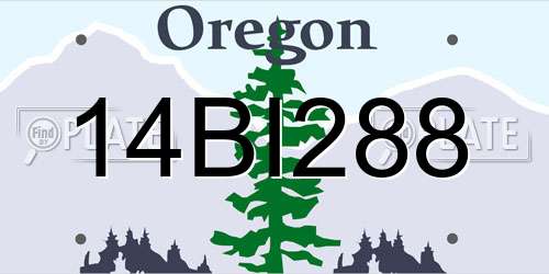 14BI288 Oregon License Plate