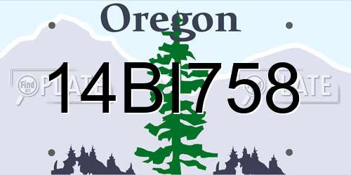 14BI758 Oregon License Plate