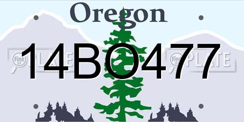 14BO477 Oregon License Plate
