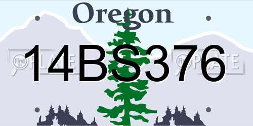 14BS376 Oregon License Plate