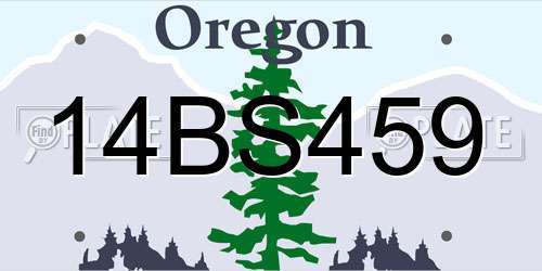 14BS459 Oregon License Plate