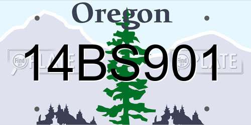 14BS901 Oregon License Plate