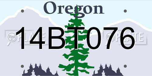 14BT076 Oregon License Plate