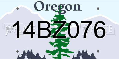 14BZ076 Oregon License Plate
