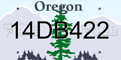 14DB422 Oregon License Plate