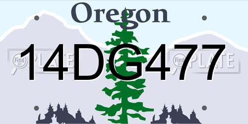 14DG477 Oregon License Plate