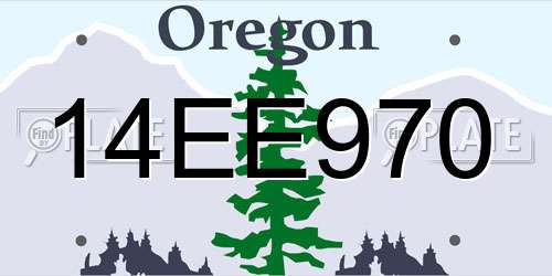 14EE970 Oregon License Plate