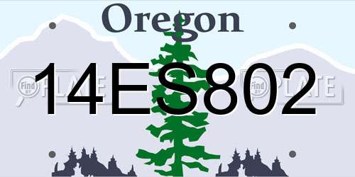 14ES802 Oregon License Plate