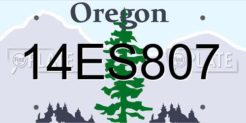 14ES807 Oregon License Plate