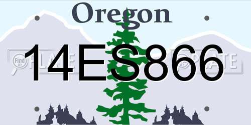 14ES866 Oregon License Plate