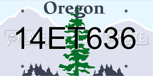 14ET636 Oregon License Plate