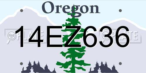14EZ636 Oregon License Plate