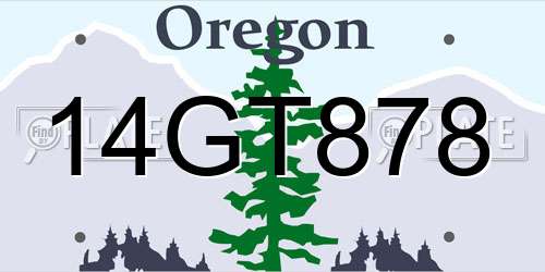 14GT878 Oregon License Plate