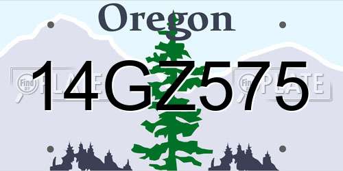 14GZ575 Oregon License Plate