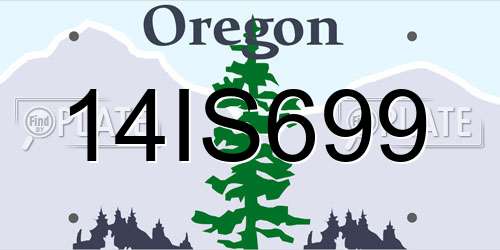 14IS699 Oregon License Plate
