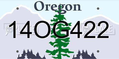 14OG422 Oregon License Plate