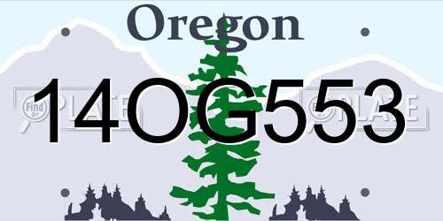14OG553 Oregon License Plate