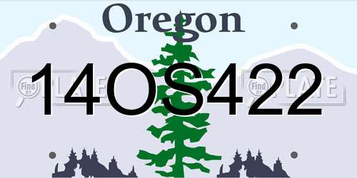 14OS422 Oregon License Plate