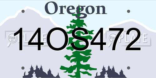 14OS472 Oregon License Plate
