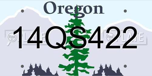 14QS422 Oregon License Plate