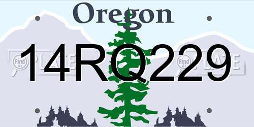14RQ229 Oregon License Plate