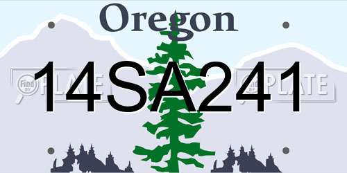 14SA241 Oregon License Plate