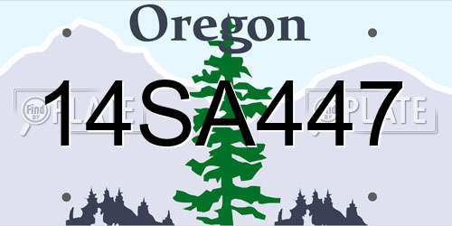 14SA447 Oregon License Plate