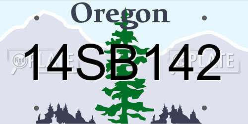 14SB142 Oregon License Plate