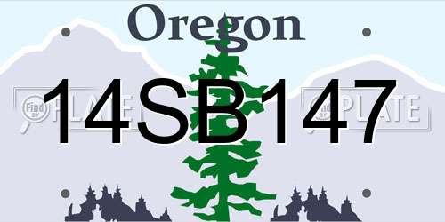 14SB147 Oregon License Plate