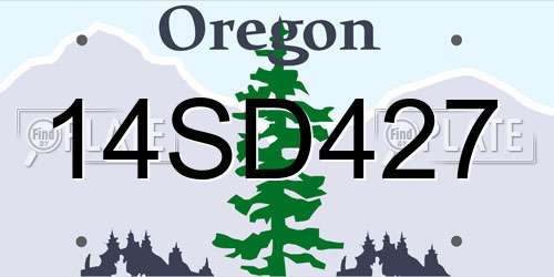 14SD427 Oregon License Plate