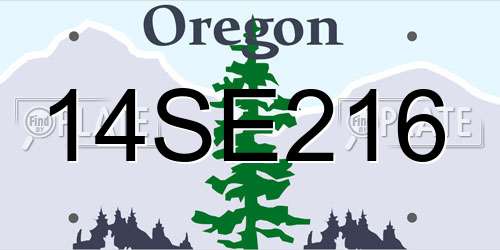 14SE216 Oregon License Plate