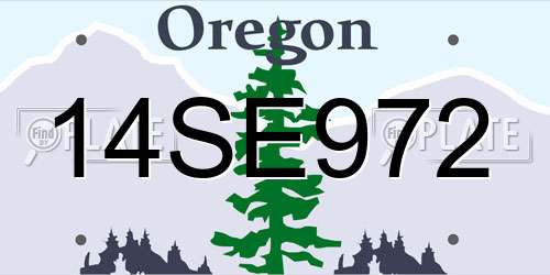 14SE972 Oregon License Plate